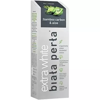 Зубная паста Extra White с бамбуковым углем и алоэ, Biala Perla