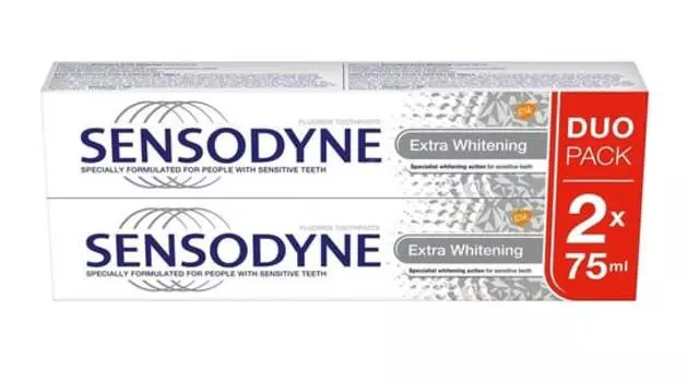 Зубная паста Extra Whitening, 2x75 мл Sensodyne