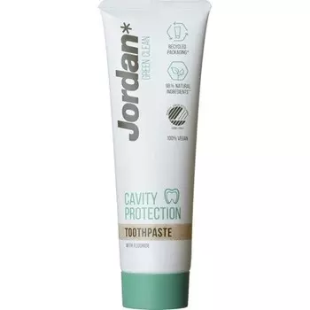 Зубная паста Green Clean Cavity Protection с фторидом 100% веганская и изготовлена из натуральных ингредиентов для взрослых Jordan