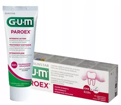 Зубная паста Gum Paroex с хлоргексидином 0,12% интенсивного действия 75 мл