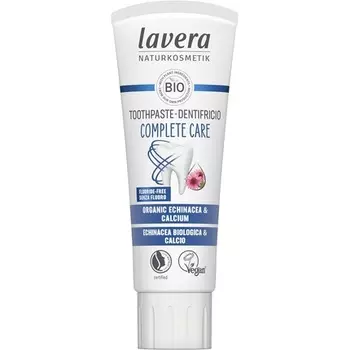 Зубная паста Lavera Complete Care, без фтора, защита 5 в 1, с активными растительными ингредиентами, органическая эхинацея и кальций, веганская натуральная косметика, 75 мл