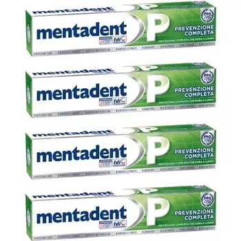 Зубная паста Mentadent P Prevention Complete, 3,38 жидких унции (100 мл) — упаковка из 4 шт. Vittleitaly