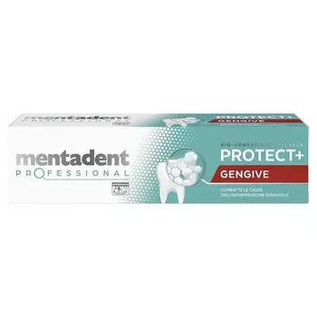 Зубная паста Mentadent Professional Gum Protect+ борется с причинами воспаления десен с помощью биосовместимых минералов и цинка 75мл GGENGIVE