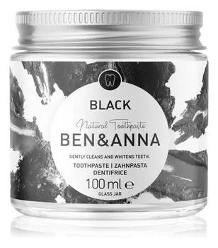 Зубная паста в стеклянной банке с активированным углем BEN&ANNA Natural Toothpaste Black