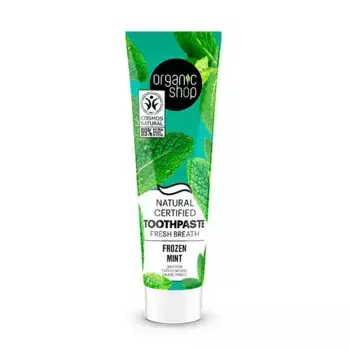 Зубная паста защита от кариеса Natural Certified Toothpaste Frozen Mint Organic Shop, 100 g