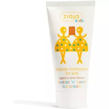 Зубная паста Ziaja Kids Cookies 'N' со вкусом ванильного мороженого, 50 мл, Jaimaalkauzar.Es