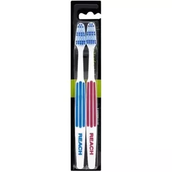 Зубная щетка Duo Medium Двойное действие для чистки и более яркой улыбки Reach