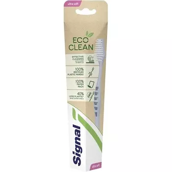 Зубная щетка Eco Clean с тонкой щетиной на кончике 0,01 мм и ручкой из 100% переработанного пластика — 1 щетка (17G), Signal