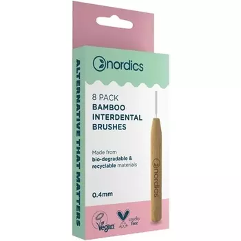 Зубная щетка Eco межзубная бамбуковая 0,40 мм 12 г синяя, Nordics Organic Care