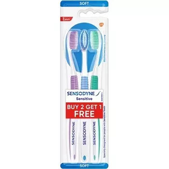 Зубная щетка Sensodyne Sensitive Soft, ассорти, 3 шт.