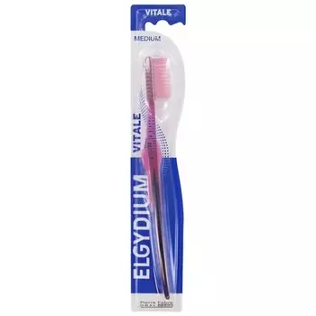 Зубная щетка Vitale средней жесткости с длинной круглой головкой Elgydium