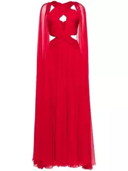 Zuhair Murad шифоновое платье-кейп, красный