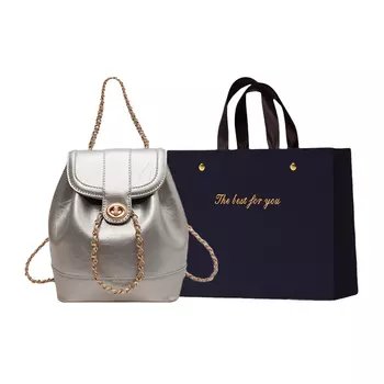 ZUONU Маленький рюкзак из искусственной кожи на одно плечо, женский, серебристый/черный/белый с черным