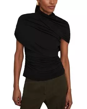 Зури Драпированный Топ REISS, черный