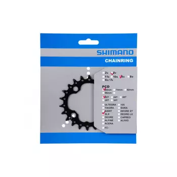 звезда Deore FC-M617 24T-AZ 2x10S 64 мм черная SHIMANO, черный / черный / коричневая глина