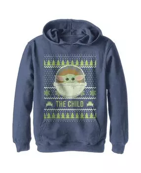 Звездные войны для мальчиков, мандалорец, ребенок, уродливая рождественская лягушка, детский пуловер с капюшоном Disney Lucasfilm