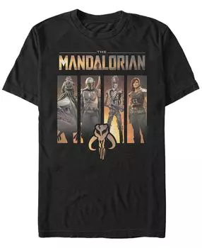Звездные войны мужская футболка mandalorian boba fett group panels Fifth Sun, черный