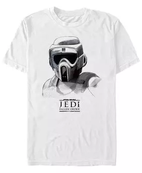 Звездные войны мужские джедаи fallen order scout trooper маска эскиз футболка Fifth Sun, белый