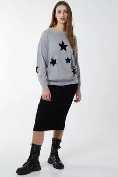 Звездный джемпер Blue Vanilla, серый