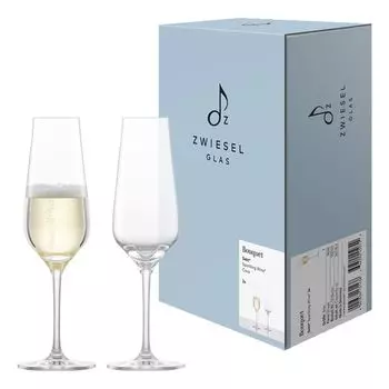 ZWIESEL СТЕКЛЯННЫЙ БУКЕТ (FINE) СВЕРКАЮЩЕЕ СТЕКЛО С ТОЧКОЙ ДЛЯ МУССА 2 шт. 123740