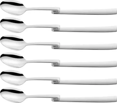 Zwilling 07150-314 Набор столовых ложек для макиато, 6 шт., кофейный напиток, длинная ложка, серебро, Sliver