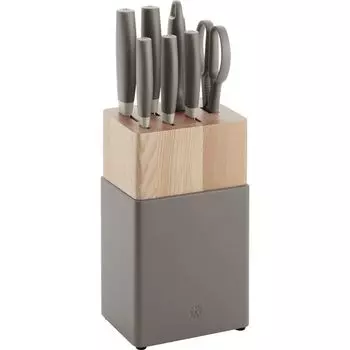 ZWILLING Now S, блок для ножей с прорезями, дерево, серый, дерево, прямоугольник, 20 см, Германия, коричневый