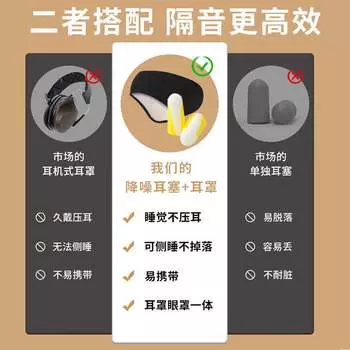 Звукоизолирующие наушники/маска для глаз Bovonik универсальные наушники и беруши для сна «все включено» звукоизоляционный артефакт для сна на боку, не прижимая уши Bowonike