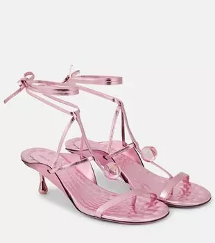 Зыра 50 сандалии из металлизированной кожи Jimmy Choo, Rose/Rose/Rose Mix