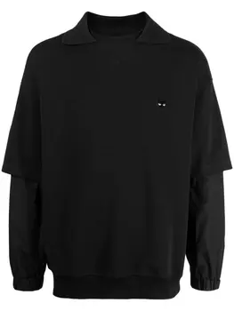 Zzero By Songzio многослойная футболка с воротником, черный