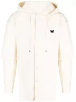 ZZERO BY SONGZIO рубашка с капюшоном и нашивкой-логотипом, серый