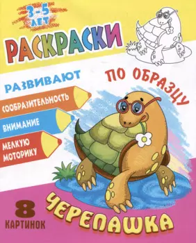 Черепашка. Раскраски по образцу