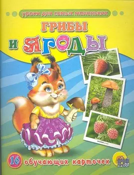 Грибы и ягоды: 16 обучающих карточек
