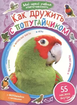 Как дружить с попугайчиком + наклейки внутри