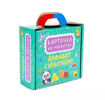 Карточки на магнитах. Алфавит с животными