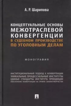 Концептуальные основы межотраслевой конвергенции в судебном производстве по уголовным делам: монография