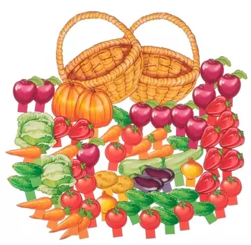 Дидактический набор "Корзинка с овощами". 64 картинки