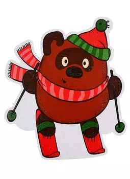 Мини-плакат "Винни Пух - лыжник"