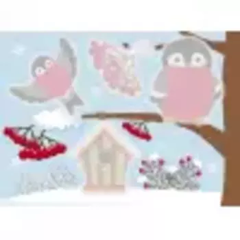 Многоразовая водная раскраска Снегири (выпуск 8)