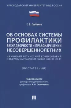 Научно-практический комментарий к ФЗ от 24 июня 1999 г. № 120-ФЗ «Об основах системы профилактики безнадзорности и правонарушений несовершеннолетних» (постатейный)
