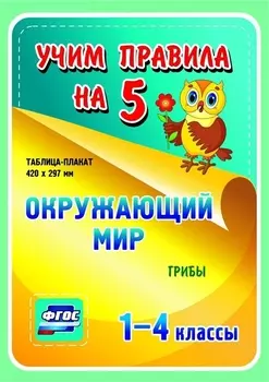 Окружающий мир. Грибы. 1-4 классы. Таблица-плакат