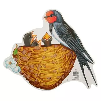 Плакат Ласточка с птенцами