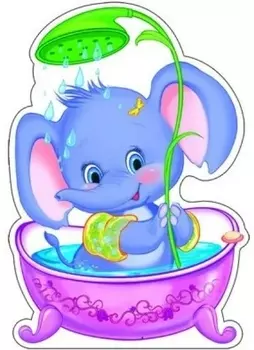 Плакат Слоник под душем