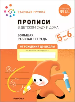 Прописи в детском саду и дома. Большая рабочая тетрадь. 5-6 лет
