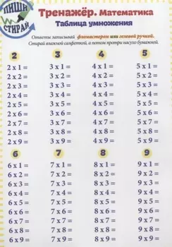 Справочные материалы Тренажер Математика Табл. Умн. Табл. Умн. Вразброс (Пиши стирай) (лист) (ламини