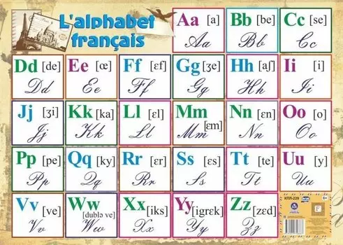 Учебный плакат. Французский алфавит (Формат А2)