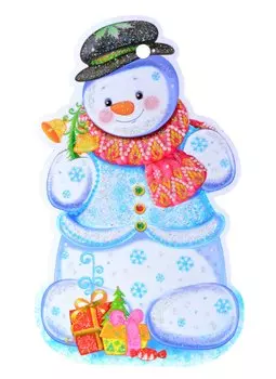 Вырубная фигурка "Снеговичок с подарками"