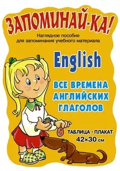 Английский. Все времена английских глаголов. Таблица-плакат. Наглядное пособие
