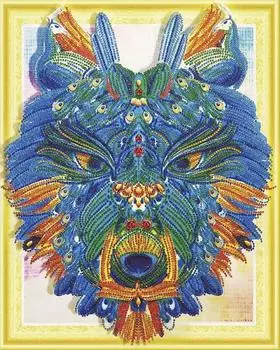 Алмазная вышивка 5D «Грозный волк»