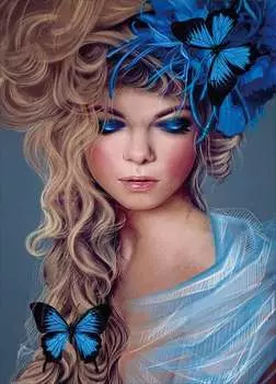 Алмазная вышивка «Бабочки в волосах»