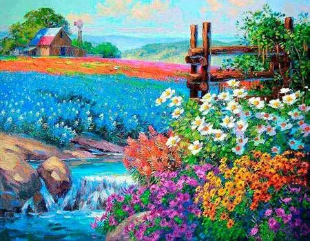 Алмазная вышивка «Цветочное поле»